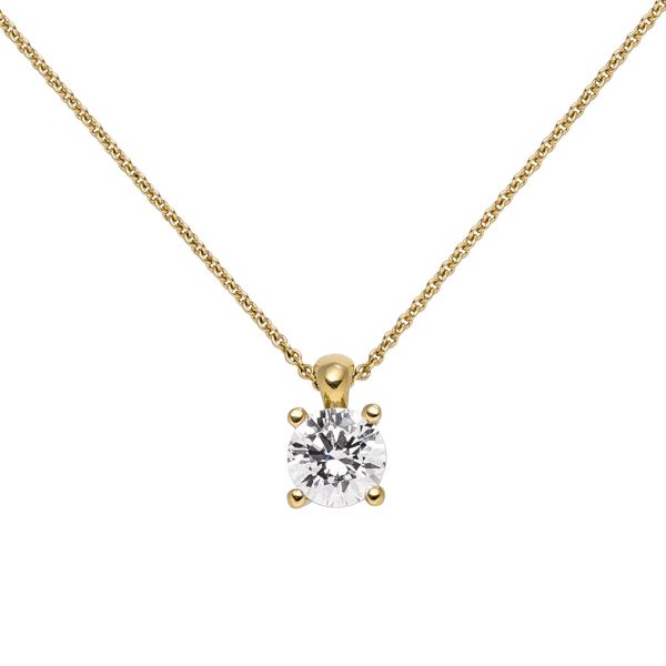 Collier mit Anhänger 585 Gold Diamant 1,0 ct. 45cm