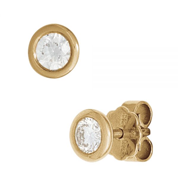 Ohrstecker rund 585 Gold Diamanten 0,10ct.