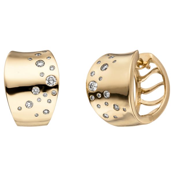 Creolen 585 Gold 34 Diamanten