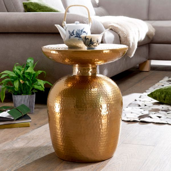 WOHNLING side table golden 36x46x36 cm decorative table storage table table