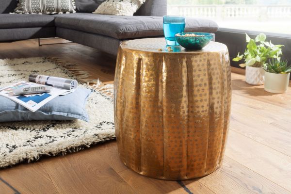 WOHNLING side table JAMAL gold coffee table storage table coffee table aluminum metal