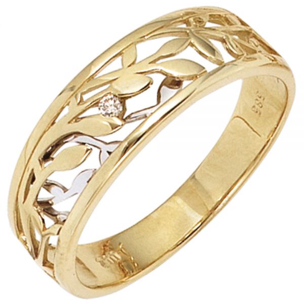 Diamantring 585 Gold bicolor 0,02 Karat