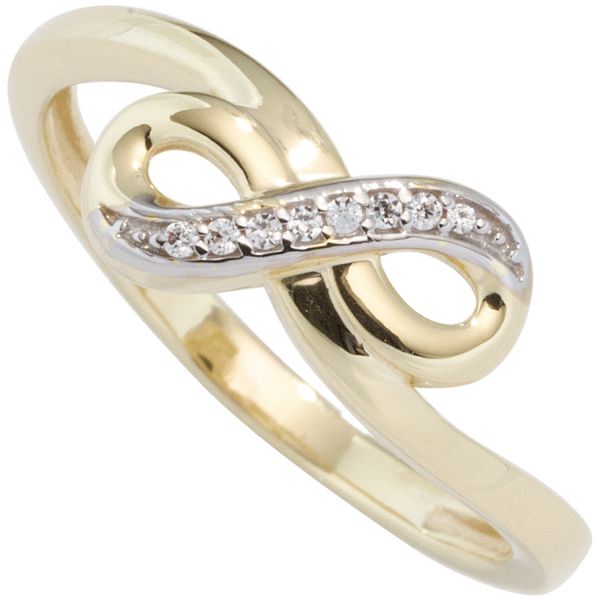 Damenring Unendlich 333 Gold bicolor Zirkonia