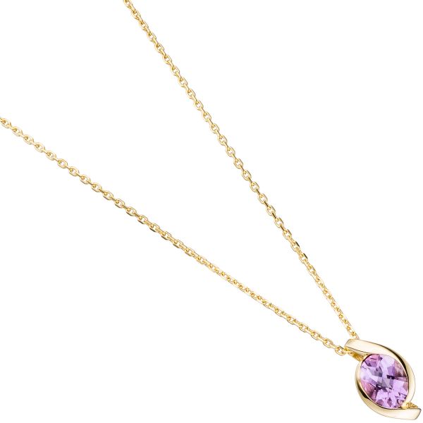 Anhänger 333 Gold Amethyst lila violett