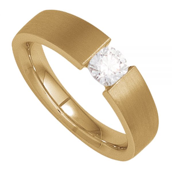 Diamantring 585 Gold mattiert 0,25 Karat
