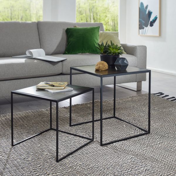 WOHNLING side table set MATTIS coffee table metal living room table nesting table