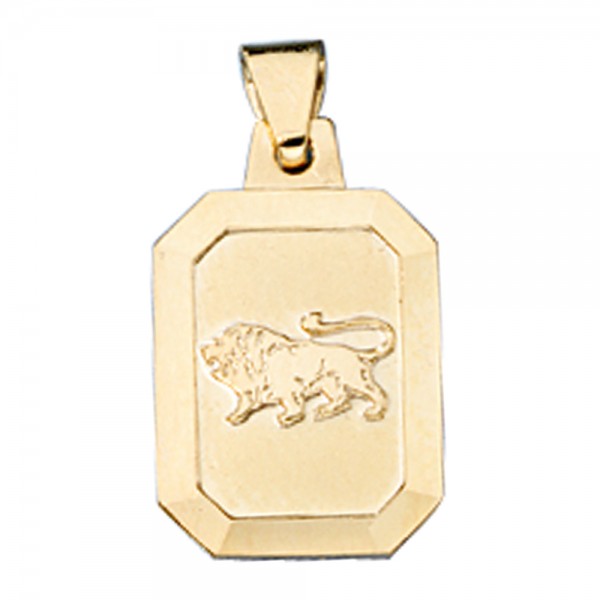 Sternzeichenanhänger Löwe 333 Gold matt
